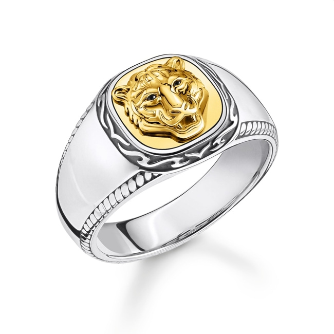 Thomas Sabo sterling silver rebel at heart Ring tiger gold - TR2293-849-39