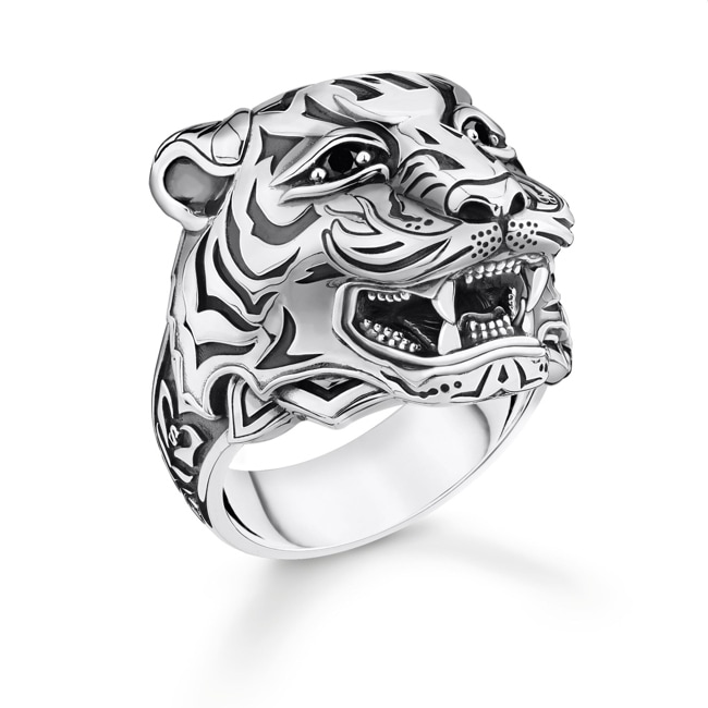 Thomas Sabo Sterling Silver Rebel at Heart Ring Tiger Silber - TR2294-643-21