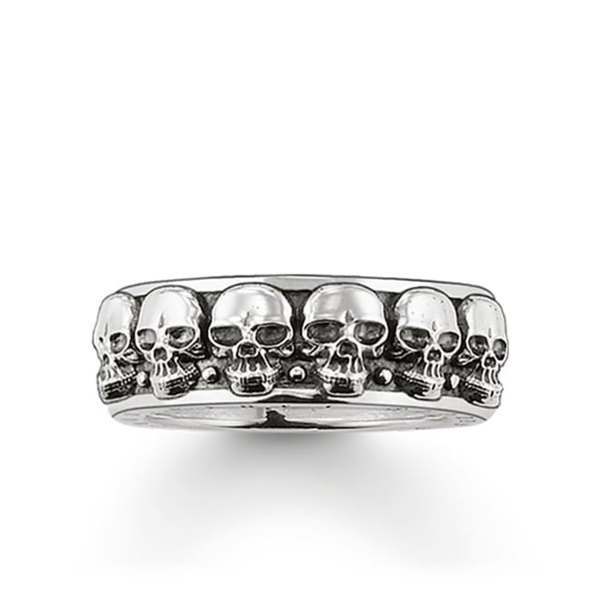 Thomas Sabo Sterling Silver Rebel at Heart Ring Totenköpfe - TR1878-001-12
