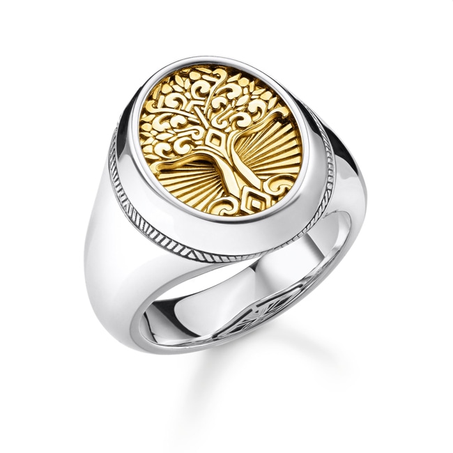 Thomas Sabo sterling silver rebel at heart Ring Tree of love gold Thomas Sabo sterling silver rebel at heart Ring Tree of love gold - TR2296-966-39