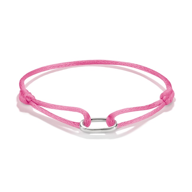 Thomas Sabo Silver Textile Bracelet Pink Connect - C1210-M04-9-L24V