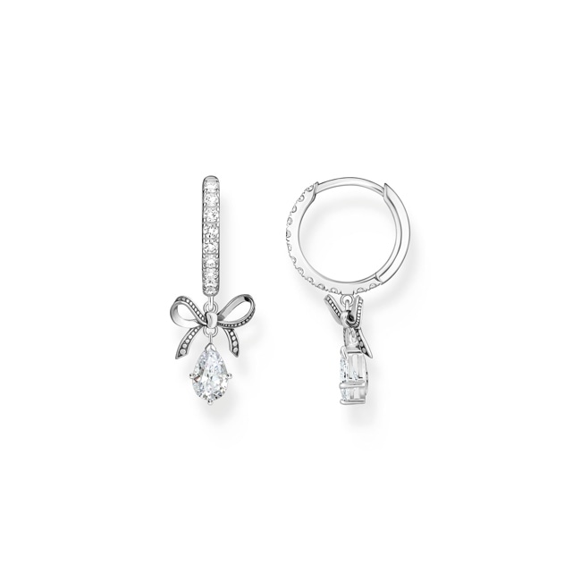 Thomas Sabo True Romance Silver hoop earrings with bow pendant - CR749-643-14