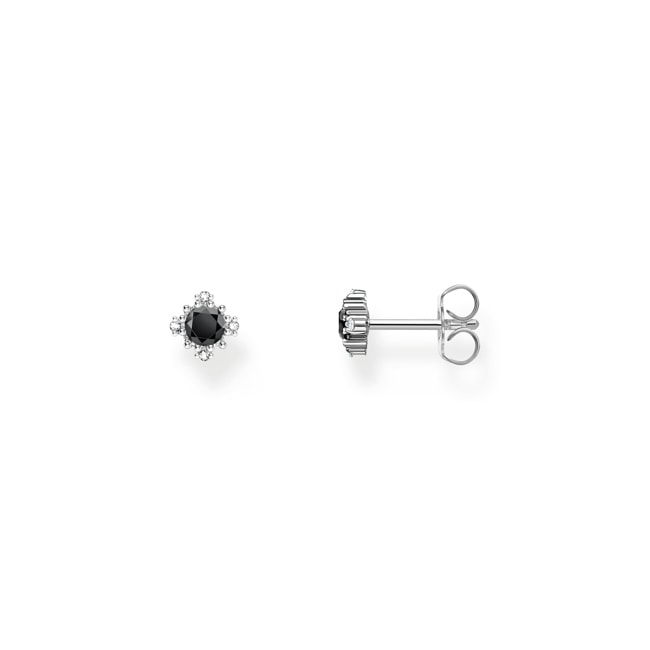 Thomas Sabo True Romance Clous d'oreilles vintage en argent avec pierre noire - H2311-643-11