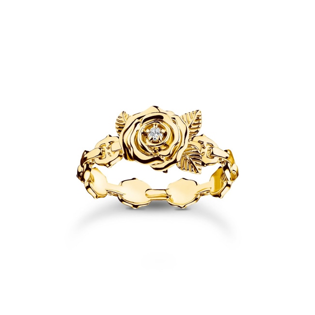 Thomas Sabo True Romance Gold-plated ring Roses Romance - TR2482-414-39