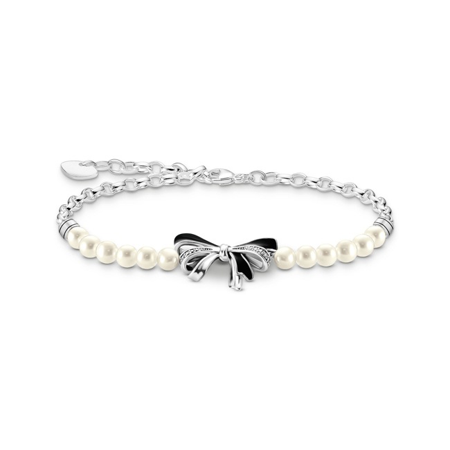 Thomas Sabo True Romance Silver bow bracelet with freshwater pearls Lovely Romance - A2171-167-11-L19V