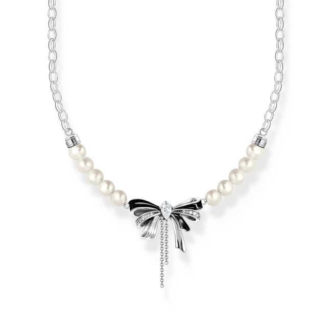Thomas Sabo True Romance Silver bow necklace with freshwater pearls Lovely Romance - KE2295-167-11-L45V