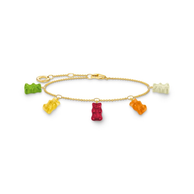 Thomas Sabo x HARIBO Gold-plated bracelet with 5 colourful goldbears Thomas Sabo x HARIBO Gold-plated bracelet with 5 colourful goldbears - A2152-413-7-L19V