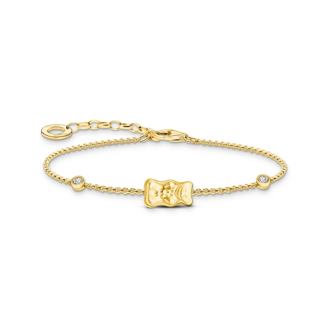Thomas Sabo x HARIBO Armband mit Goldbär und Steinen vergoldet - A2203-414-39-L19V