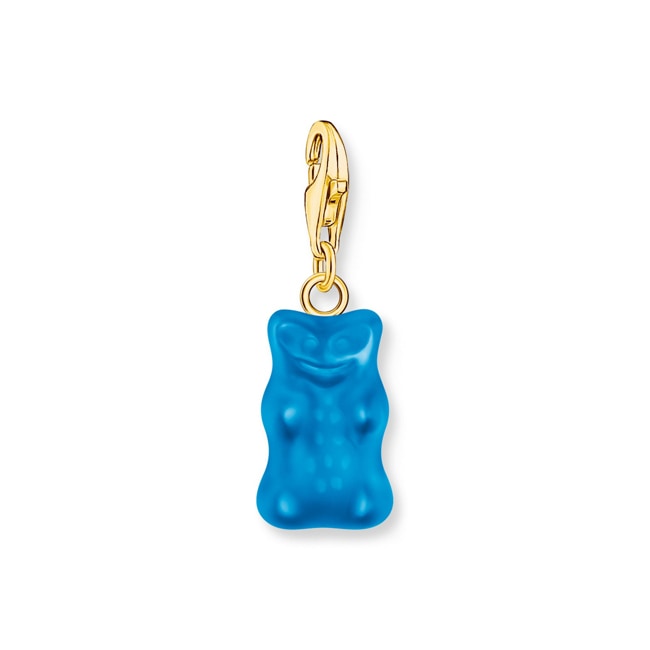 Thomas Sabo x HARIBO Charm-Goldbären-Anhänger in Blau vergoldet - 2182-413-1