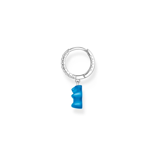 Thomas Sabo x HARIBO Silver single hoop earring with blue goldbears pendant & zirconia Thomas Sabo x HARIBO Silver single hoop earring with blue goldbears pendant & zirconia - CR726-052-1