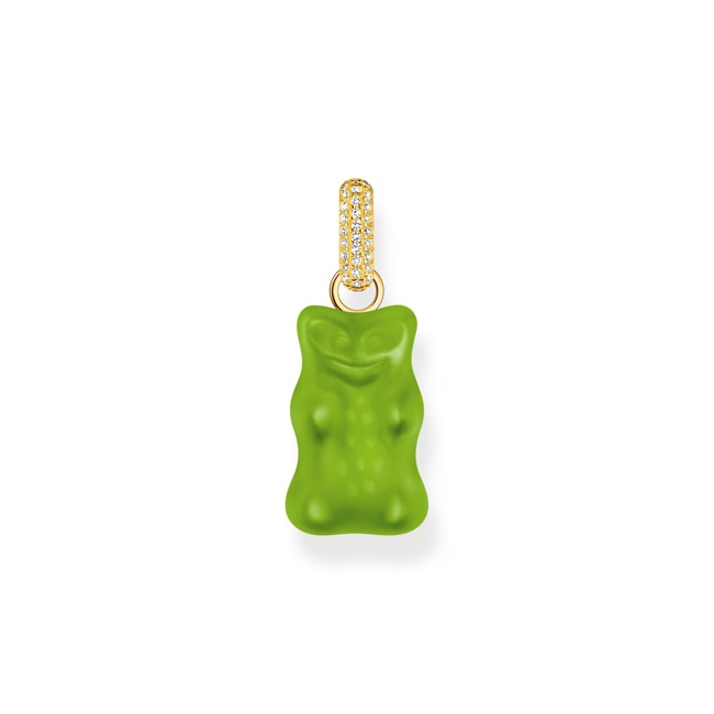 Thomas Sabo x HARIBO Large gold-plated pendant with green goldbears and zirconia Thomas Sabo x HARIBO Large gold-plated pendant with green goldbears and zirconia - PE967-414-6