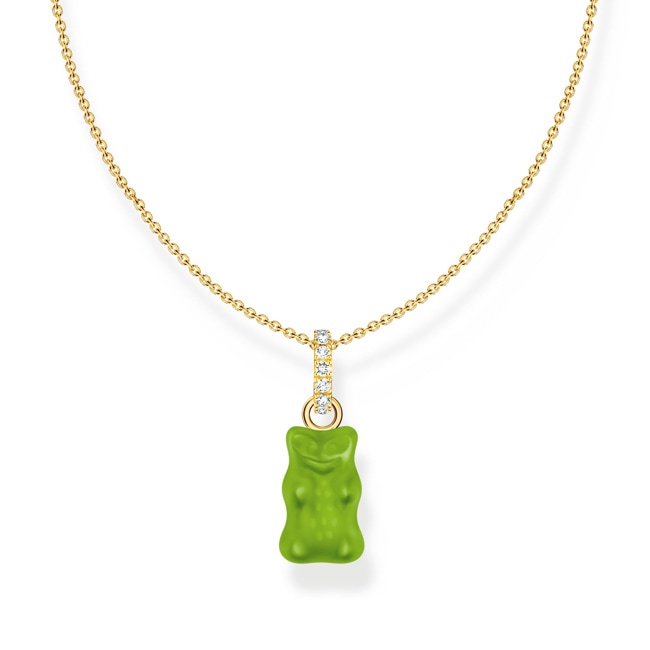 Thomas Sabo x HARIBO Gold-plated necklace with green goldbears pendant and zirconia Thomas Sabo x HARIBO Gold-plated necklace with green goldbears pendant and zirconia - KE2209-414-6-L45V