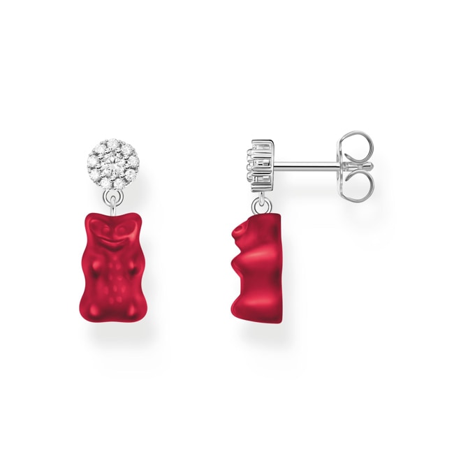 Thomas Sabo x HARIBO Clous d'oreilles avec Ours d'Or rouges, argent - H2330-052-10