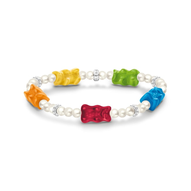Thomas Sabo x HARIBO Bracelet de perles avec 5 Ours d’or colorés, argent Thomas Sabo x HARIBO Bracelet de perles avec 5 Ours d’or colorés, argent - A2153-052-7