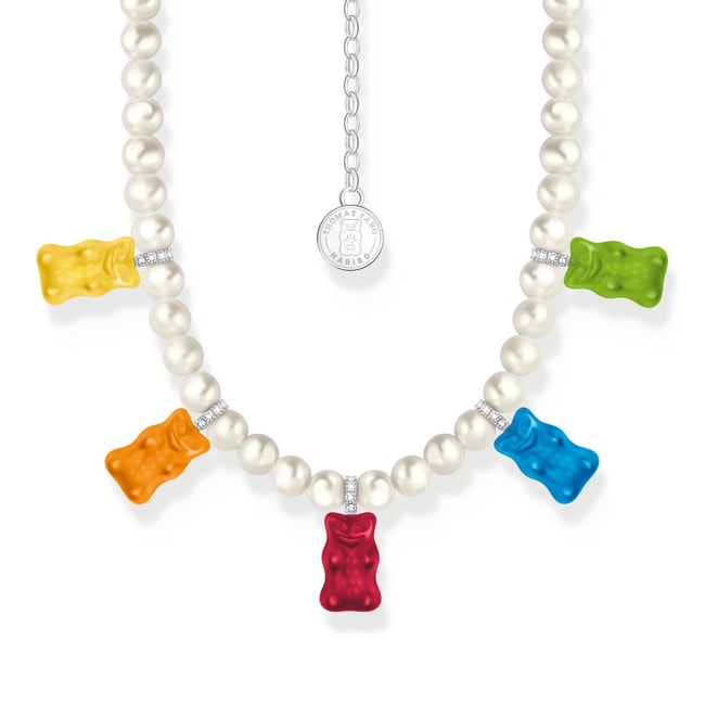 Thomas Sabo x HARIBO Chaîne de perles avec 5 Ours d’or colorés, argent Thomas Sabo x HARIBO Chaîne de perles avec 5 Ours d’or colorés, argent - KE2208-052-7-L50V