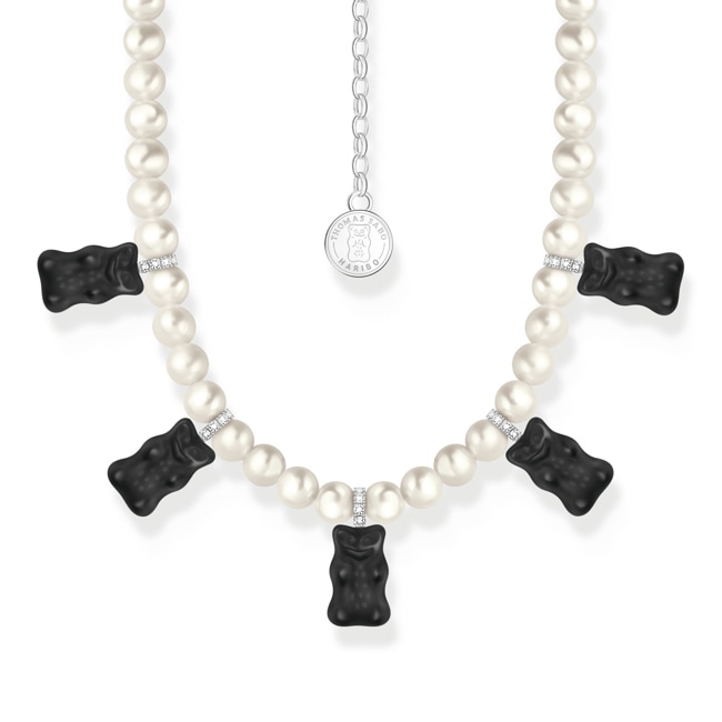 Thomas Sabo x HARIBO Chaîne de perles avec 5 Ours d´Or noir colorés, argent - KE2208-052-11-L50v