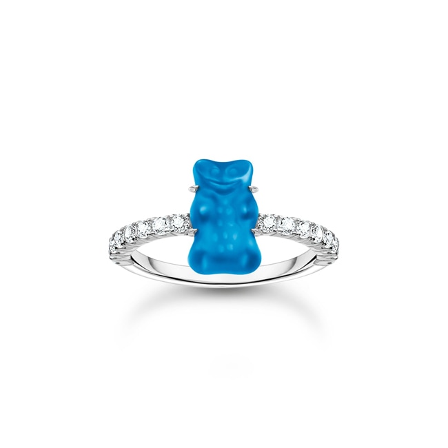 Thomas Sabo x HARIBO Silver ring with blue mini sized goldbears and zirconia Thomas Sabo x HARIBO Silver ring with blue mini sized goldbears and zirconia - TR2459-052-1