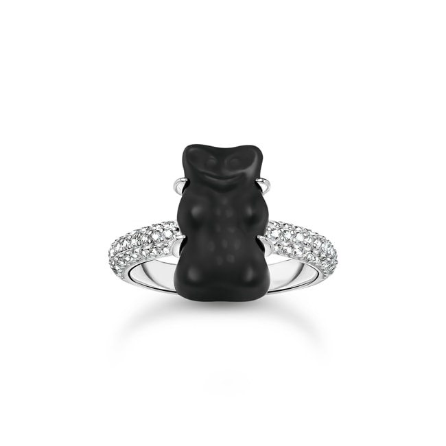 Thomas Sabo x HARIBO Ring mit schwarzem Goldbären und Steinen Silber Thomas Sabo x HARIBO Ring mit schwarzem Goldbären und Steinen Silber - TR2478-052-11