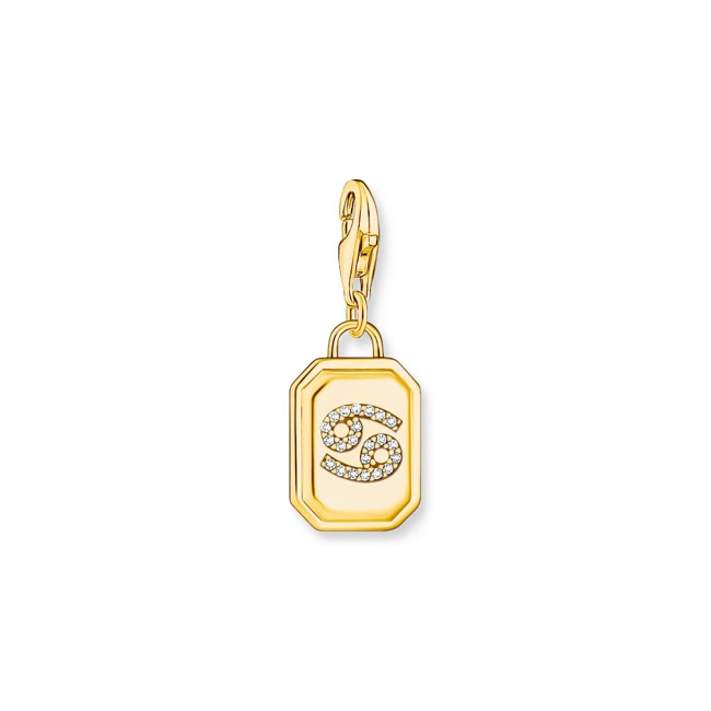 Thomas Sabo Zodiac Charms Gold-plated charm pendant zodiac sign Cancer with zirconia - 2158-414-39