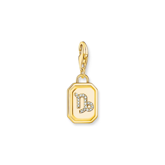 Thomas Sabo Zodiac Charms Gold-plated charm pendant zodiac sign Capricorn with zirconia - 2164-414-39