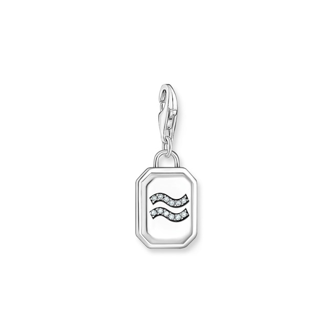 Thomas Sabo Zodiac Charms Silver charm pendant zodiac sign Aquarius with zirconia - 2143-643-21