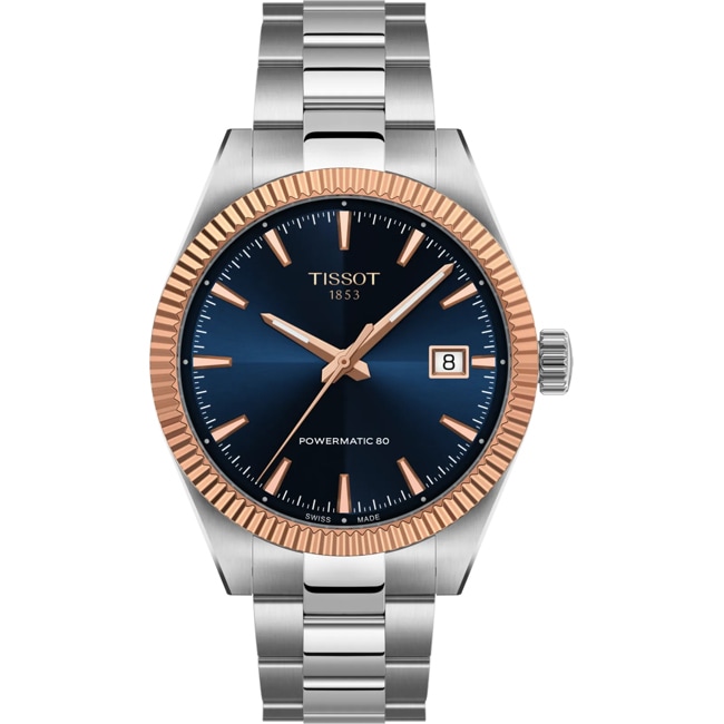 Tissot Gentleman Powermatic 80 38mm Blau / 18 Karat Roségold - T934.807.41.041.00