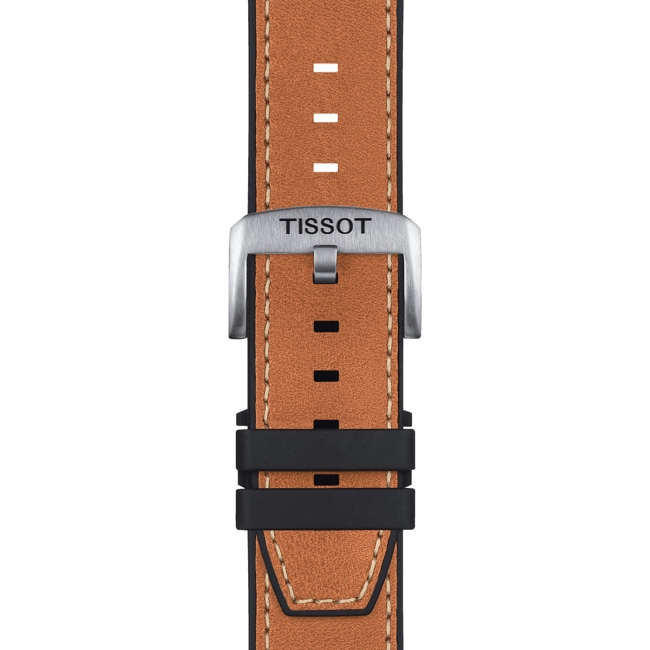 Tissot Brown leather and rubber strap 23 mm - T852.047.777