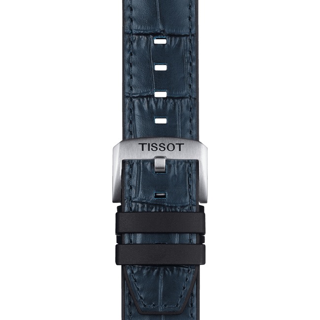 Tissot Blue leather and rubber parts strap 22 mm - T852.046.765