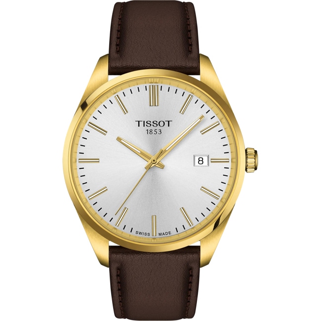 Tissot PR 100 Quartz 40mm Brown leather / Gold - T150.410.36.391.00