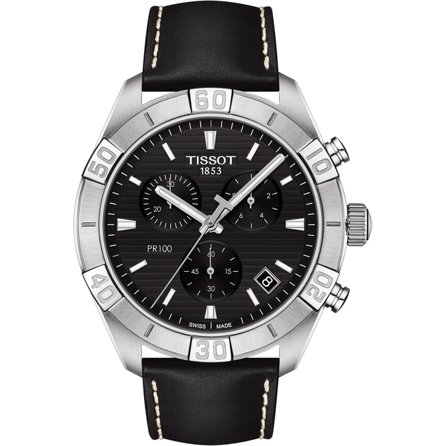 Tissot PR 100 Sport Gent Chronograph Black leather - T101.617.16.051.00