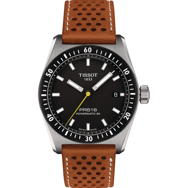 Tissot PR516 Powermatic 80 Schwarz / Hellbraun - T149.407.16.051.00