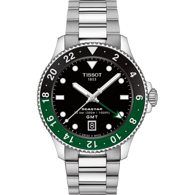 Tissot Seastar 1000 GMT 40mm Noir / Vert - T120.852.11.051.00