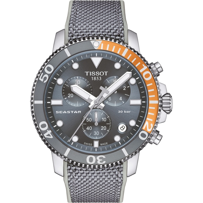 Tissot Seastar 1000 Quartz Chronograph Grau / Orange - T120.417.17.081.01