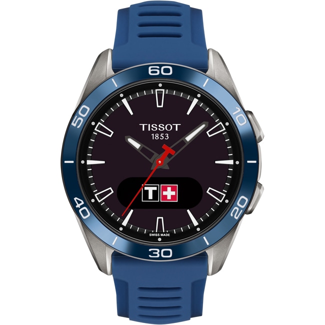 Tissot T-Touch Connect Sport Smartwatch Titan mit blauem Silikonarmband Tissot T-Touch Connect Sport Smartwatch Titan mit blauem Silikonarmband - T153.420.47.051.01