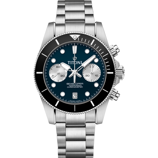Titoni Seascoper 300 Bi-Compax Chronograph 42mm - 94300 S-BK-732