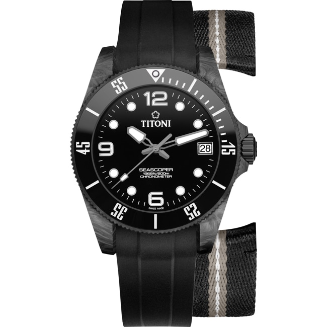Titoni Seascoper 600 CarbonTech Manufacture Chronometer - 83600 C-BK-256