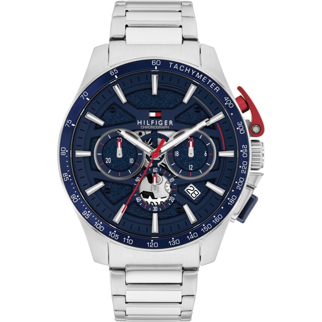 Tommy Hilfiger Bank Chronograph 44mm Silvery / Blue - 1792261