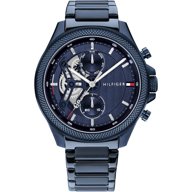 Tommy Hilfiger Clark Day Date Skeleton Bleu - 1792288