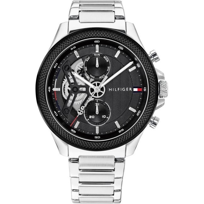 Tommy Hilfiger Clark Day Date Skeleton Argenté / Noir - 1792289