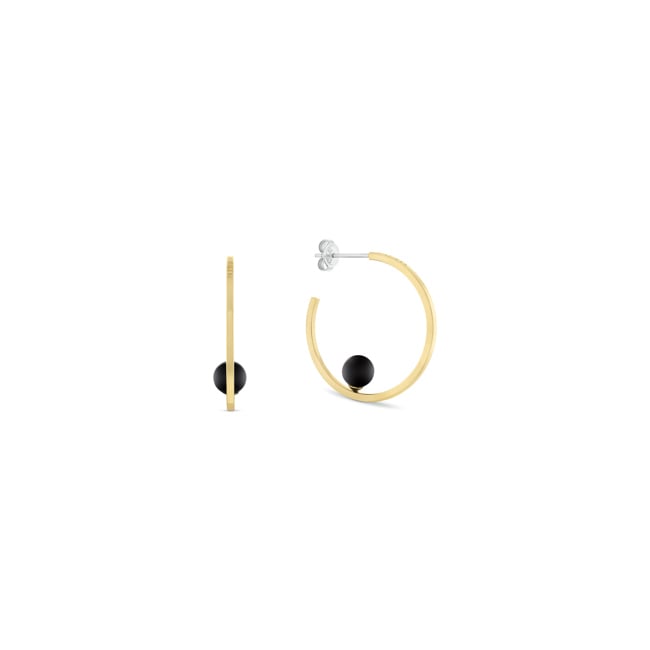 Tommy Hilfiger Hoop Earrigns Semi-Precious Beads Gold / Black - 2780965