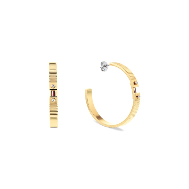 Tommy Hilfiger Creolen Stripes Goldig - 2781050