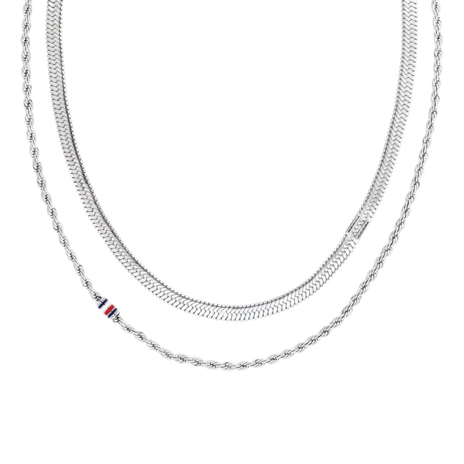 Tommy Hilfiger Necklace Layered Set Silvery - 2780979