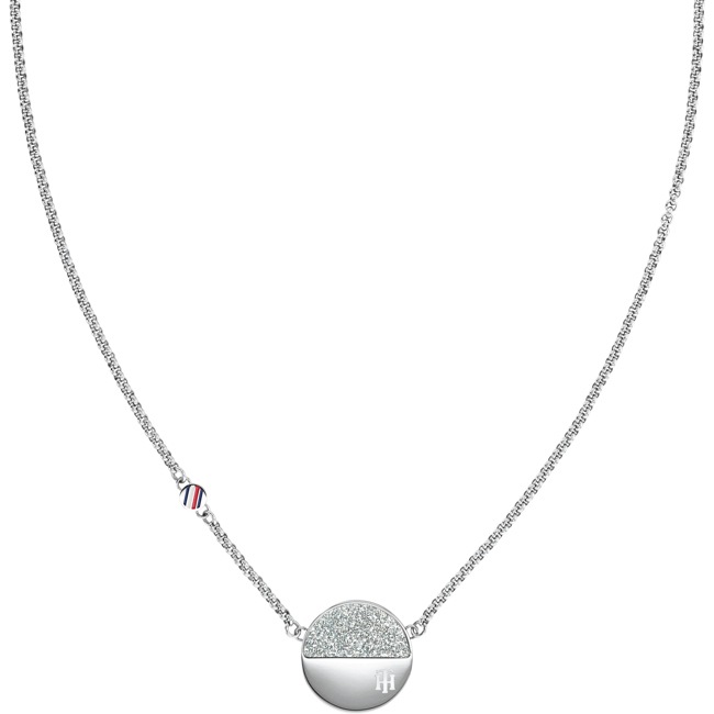 Tommy Hilfiger Necklace with monogram disc Silver Tommy Hilfiger Necklace with monogram disc Silver - 2780458
