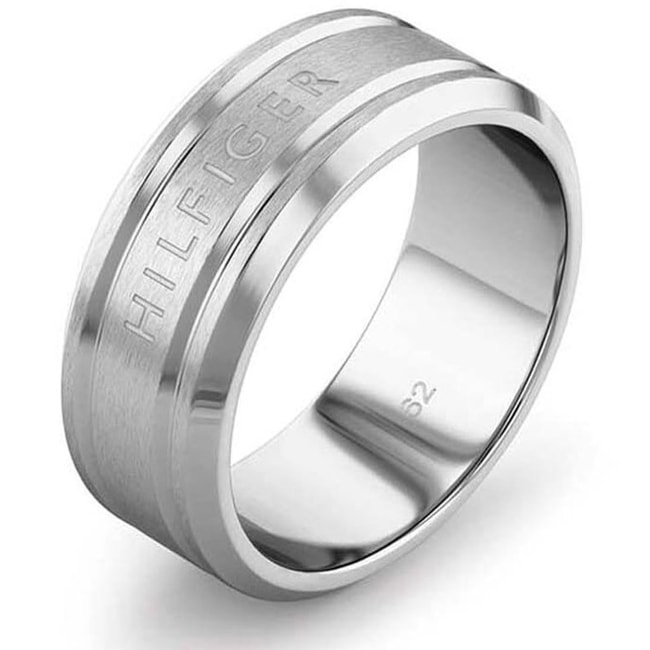 Tommy Hilfiger Bague pour Homme Iconic Stripes Argenté - 2790504