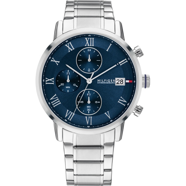 Tommy Hilfiger Kane Chronographe Argenté / Bleu  - 1710797