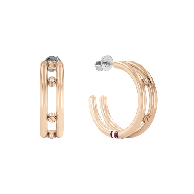 Tommy Hilfiger Hoop earrings Rose with crystals - 2780647