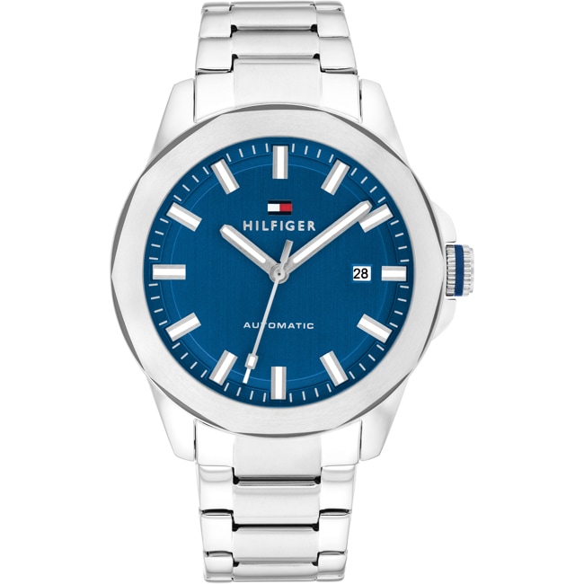 Tommy Hilfiger Lars Automatic Date Silbrig / Blau - 1710693