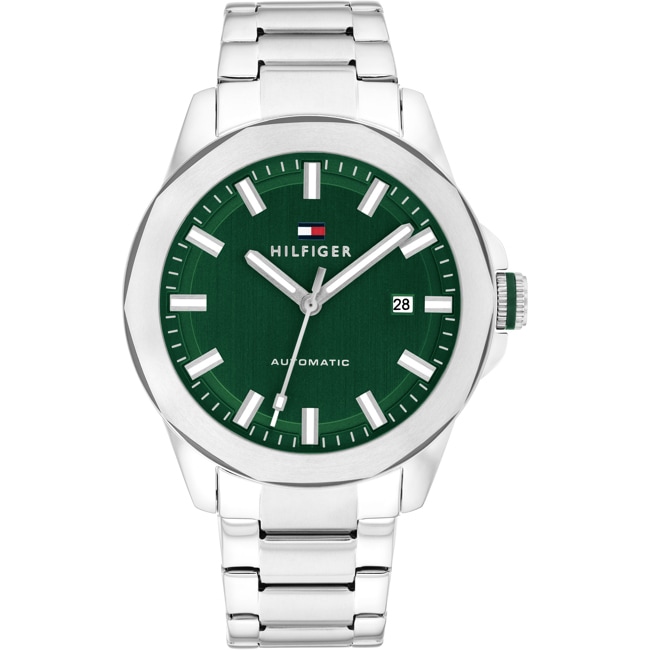 Tommy Hilfiger Lars Automatique Date Argenté / Vert - 1710694
