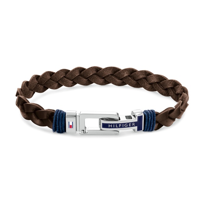 Tommy Hilfiger Brown flat braided leather strap - 2790309