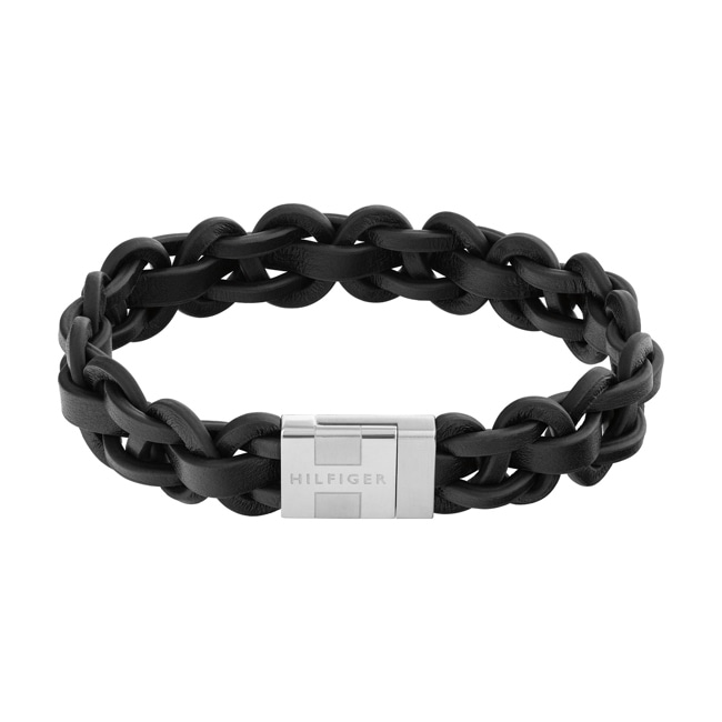 Tommy Hilfiger Lederarmband geflochten Schwarz - 2790372